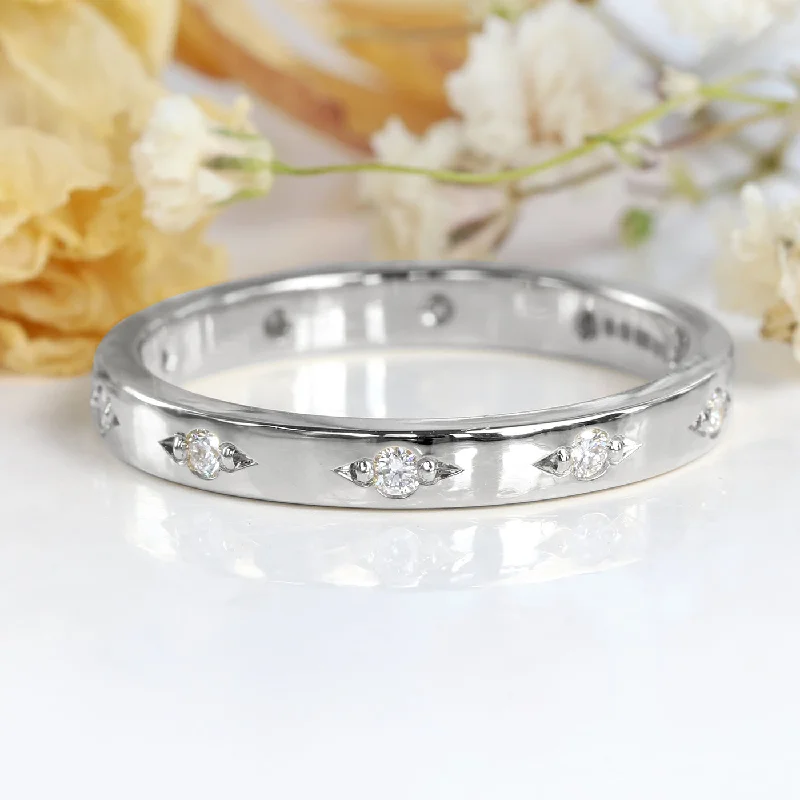 Custom - Engraved Wedding Bands with a Special MessagePlatinum Engraved Bead-Set Diamond Wedding Ring