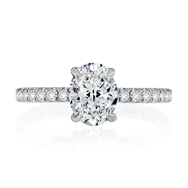 A.Jaffe Engagement Rings Diamond Pavé Engagement Ring with Quilted Interior ME2021Q/193B