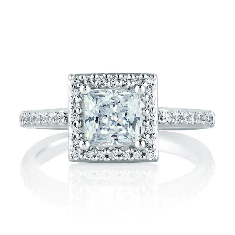 A.Jaffe Engagement Rings Classic Square Halo Ring MES167/28