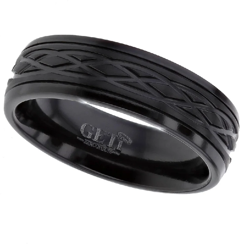 Comfort - Fit Wedding Bands for All - Day WearZirconium Celtic Knotwork Ring - Z036SDB17