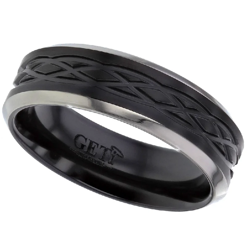 Comfort - Fit Wedding Bands for All - Day WearZirconium Celtic Knotwork Ring - Z017CHRB-REV