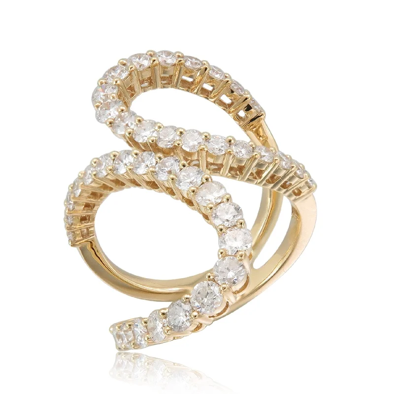 Vintage - Inspired Diamond Rings with Filigree WorkJoelle Diamond Ring for Her 18K Yellow Gold 1.95 Cttw. Ring Size 6.5 Gift