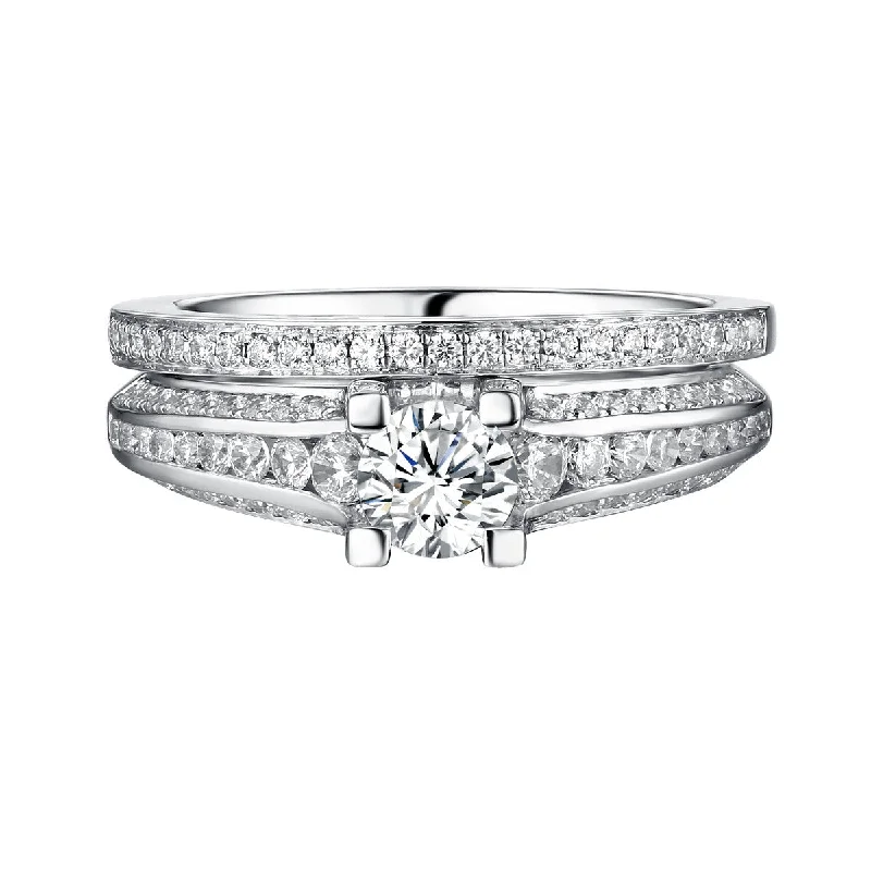 Custom - Engraved Wedding Bands with a Special MessageClassics Diamond Engagement Ring S201812A and Band Set S201812B