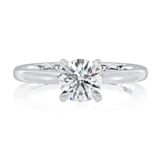 A.Jaffe Engagement Rings Classic Four Prongs Solitaire Round Center Diamond Engagement Ring MEC1403BQ/150