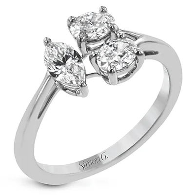 Three - Stone Diamond Rings with Princess - Cut DiamondsRight Hand Ring in 18k Gold