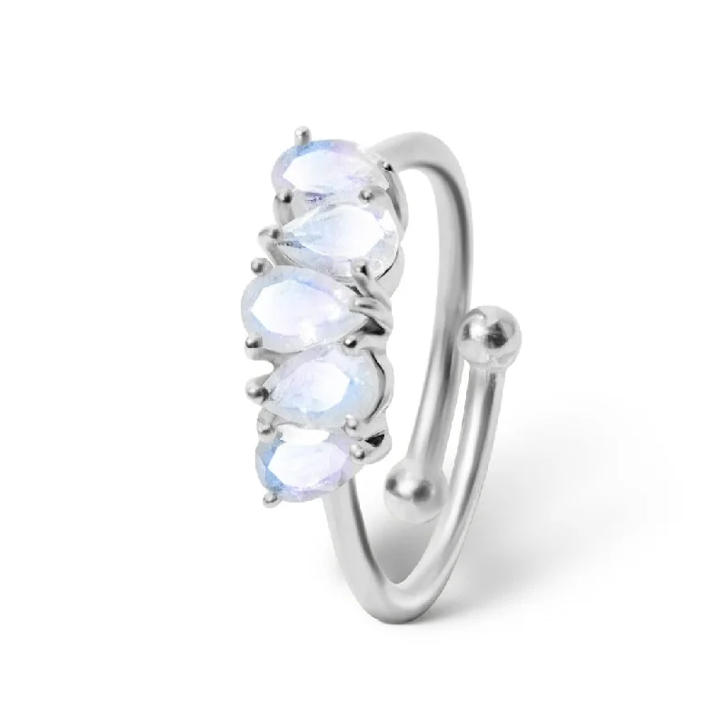 Multi - Gemstone Rings with a Rainbow of ColorsMulti Moonstone Ring (Silver)