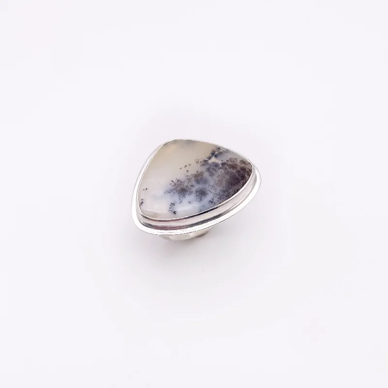 Sapphire Gemstone Rings in a Cathedral SettingDendritic Agate Ring No. 1 | Size 9.25