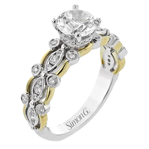 Vintage - Inspired Diamond Rings with Filigree WorkEngagement Ring in 18k Gold with Diamonds