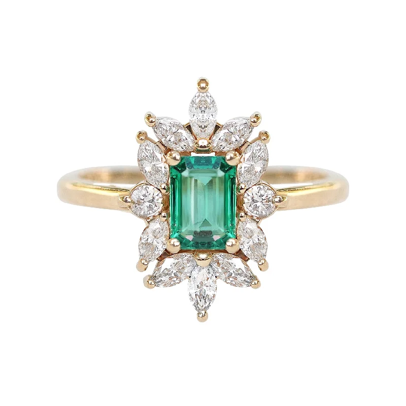 Amethyst Gemstone Rings in a Vintage - Style SettingEmerald cut Emerald Engagement ring, Charlotte