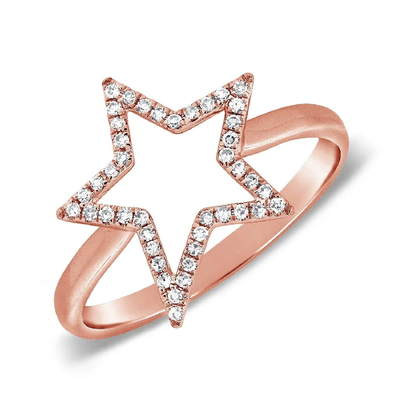 Vintage - Inspired Diamond Rings with Filigree WorkJoelle Diamond Star Ring 14K Gold 1/6 ct. TDW