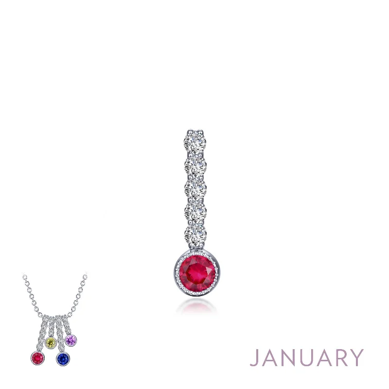 Lafonn Birthstone Garnet January Necklace BP003GNP00