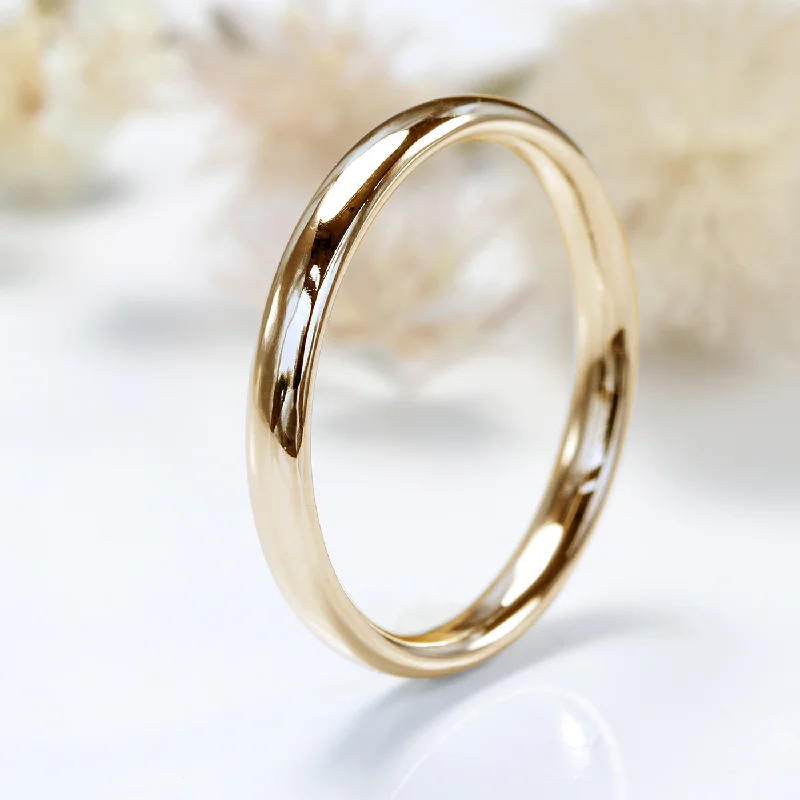 Two - Tone Wedding Bands in Gold and Platinum18ct Rose Gold 3mm Comfort Fit / Court Wedding Ring