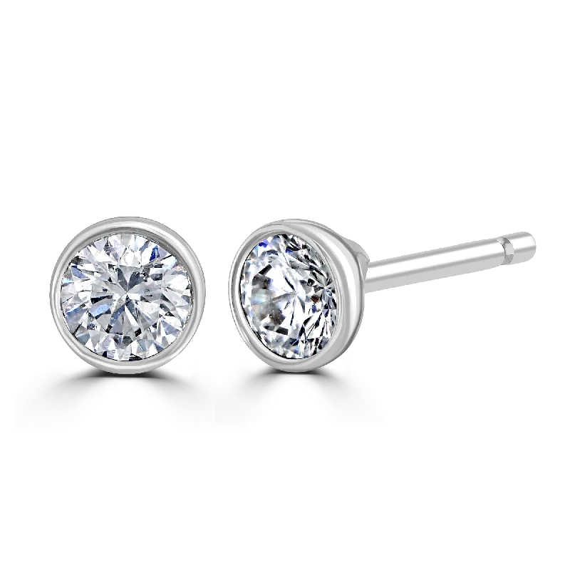 Two - Tone Wedding Bands in Gold and Platinum9ct White Gold 0.40ct Lab Grown Diamond Solitaire Stud Earrings