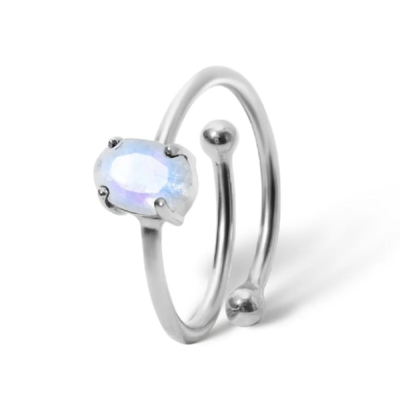 Sapphire Gemstone Rings in a Cathedral SettingEssential Moonstone Ring (Silver)