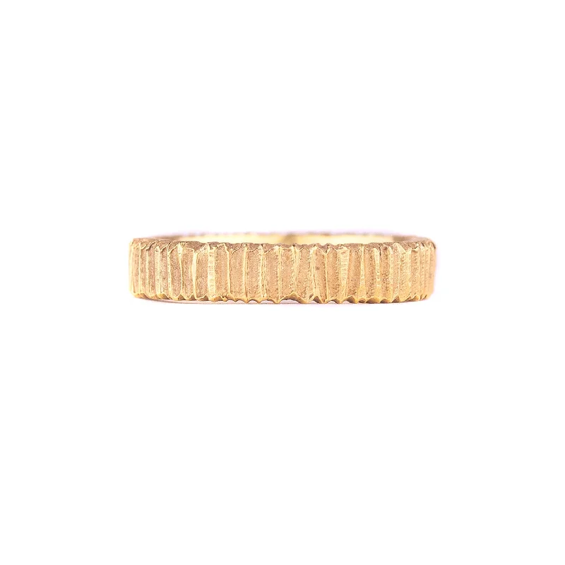 Two - Tone Wedding Bands in Gold and Platinum18k Gold 4mm Horizontal Dig Band by Dahlia Kanner