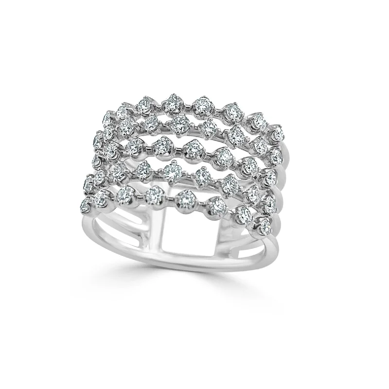 Solitaire Diamond Rings in Platinum SettingsDiamond 5 Row Band 3/4 CT TDW 14K Gold by Joelle Jewelry