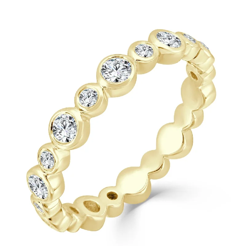 Three - Stone Diamond Rings with Princess - Cut DiamondsJoelle Diamond Ring 14k Yellow Gold 1/2 ct TDW Diamond 3/4 Way Around