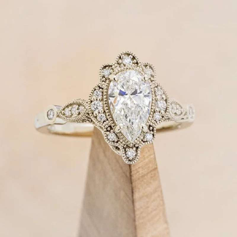 "EILEEN" - PEAR CUT LAB-GROWN DIAMOND ENGAGEMENT RING WITH DIAMOND ACCENTS