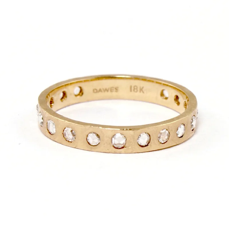 Matching Wedding Bands for a Coordinated LookHewn White Diamond in 18K Rose Gold Band by Dawes Design