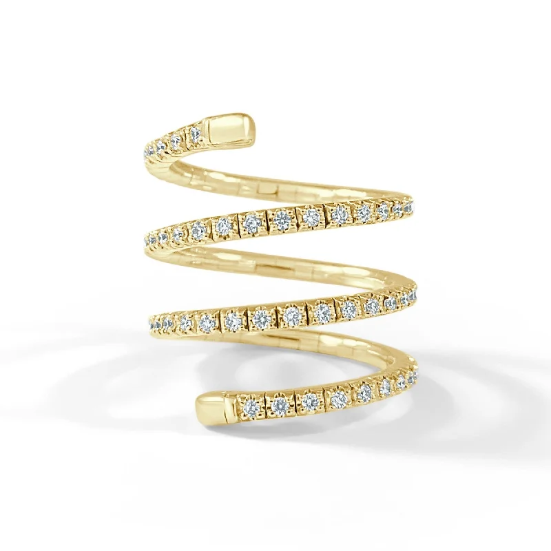 Halo - Style Diamond Rings with Smaller Accent DiamondsJoelle Diamond Stretch Ring 3 Row 7/8 CT TDW 14K Gold