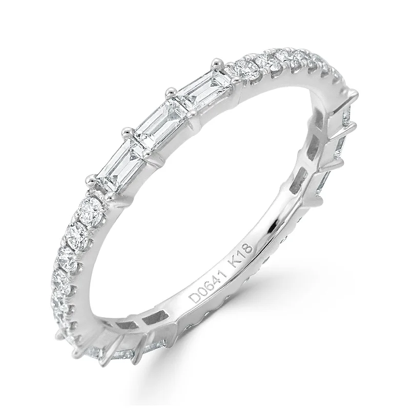 Halo - Style Diamond Rings with Smaller Accent DiamondsJoelle Diamond Baguette Eternity Band Ring 14K Gold 5/8 CT TDW