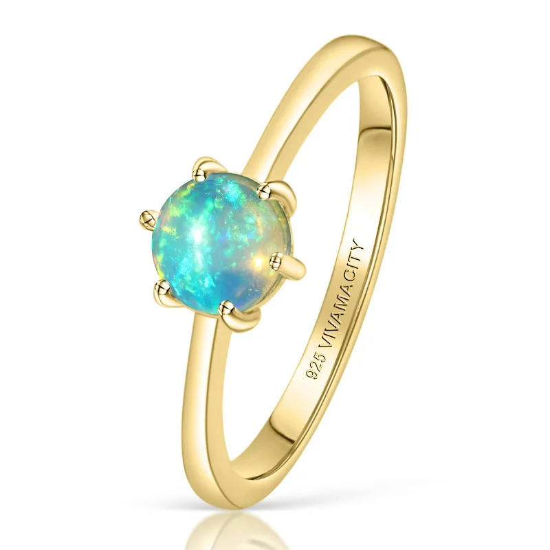 Multi - Gemstone Rings with a Rainbow of ColorsEthiopian Opal Ring