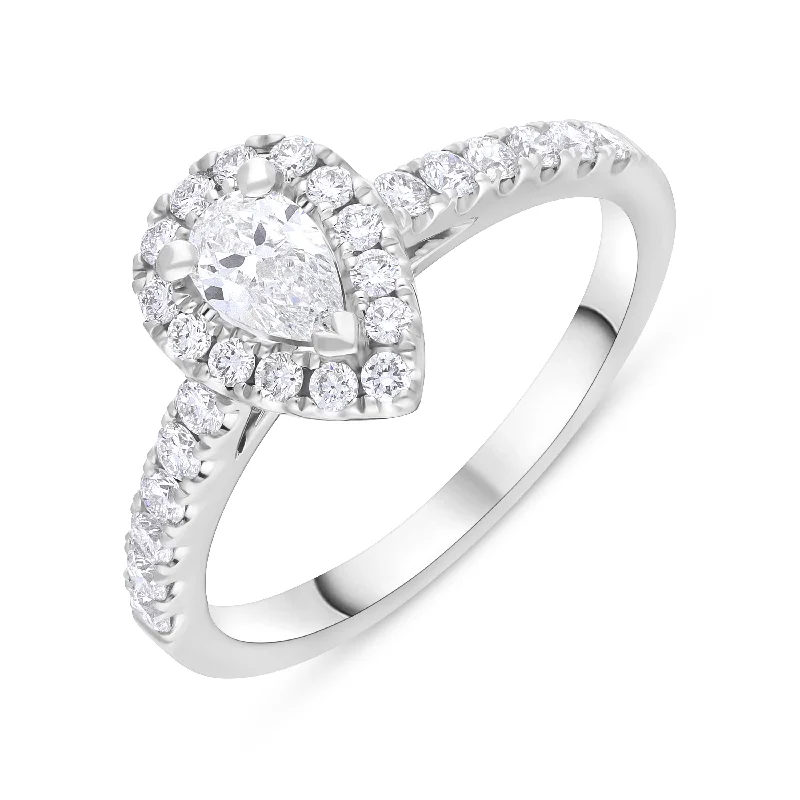 Custom - Engraved Wedding Bands with a Special MessagePlatinum GIA Certified FVS2 0.75ct Diamond Pear Cut Cluster Ring