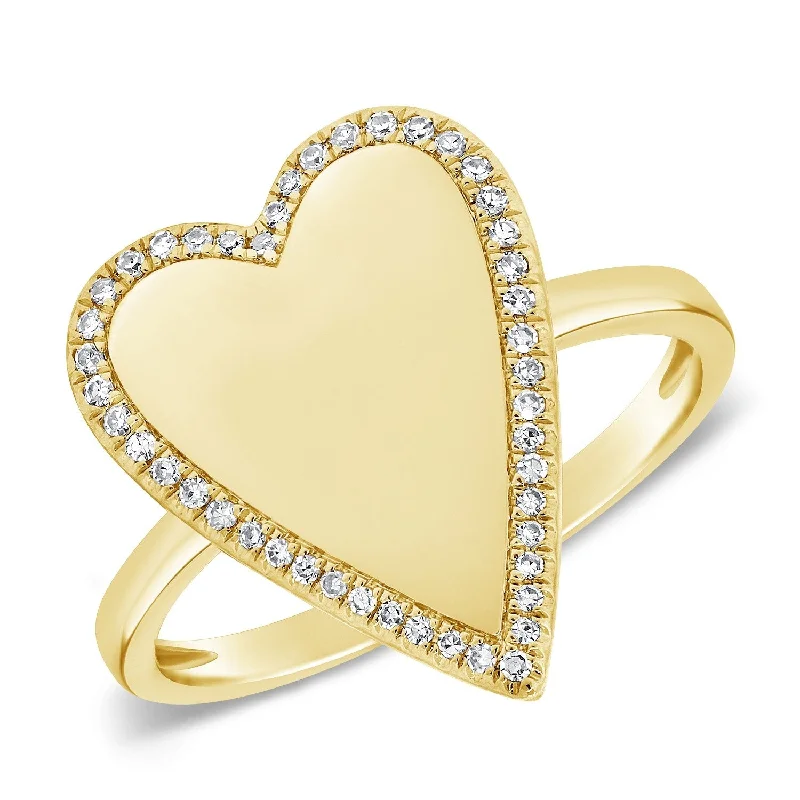 Vintage - Inspired Diamond Rings with Filigree WorkJoelle Diamond 1/10 ct. t.w. Pave Heart Ring 14k Gold