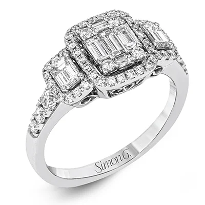 Halo - Style Diamond Rings with Smaller Accent DiamondsRight Hand Ring in 18k Gold with Diamonds