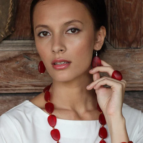 Enamel - Coated Bangles in Vibrant ColorsMekong Resin Earrings