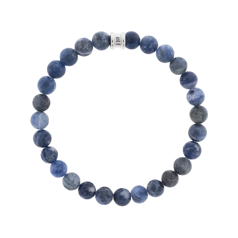 Enamel - Coated Bangles in Vibrant ColorsMatte Navy Sodalite Gemstone Beaded Bracelet