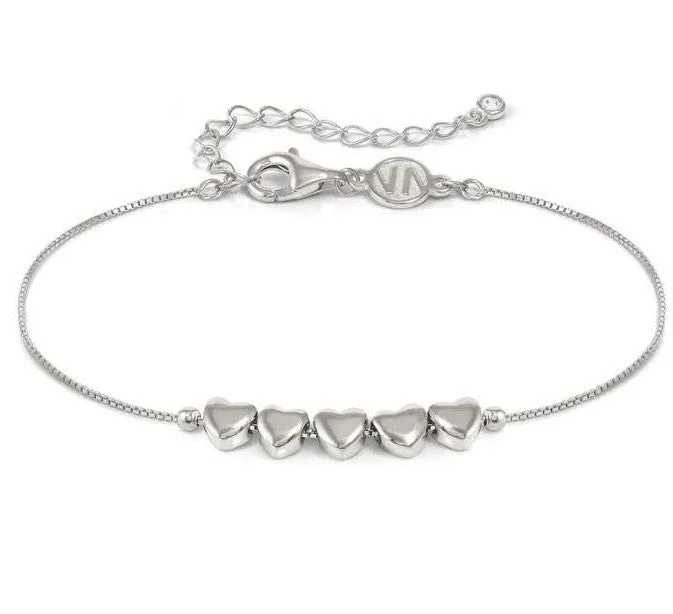 Stackable Bangle Sets for a Trendy LookNomination Sterling Silver Cubic Zirconia 5 Heart Bracelet