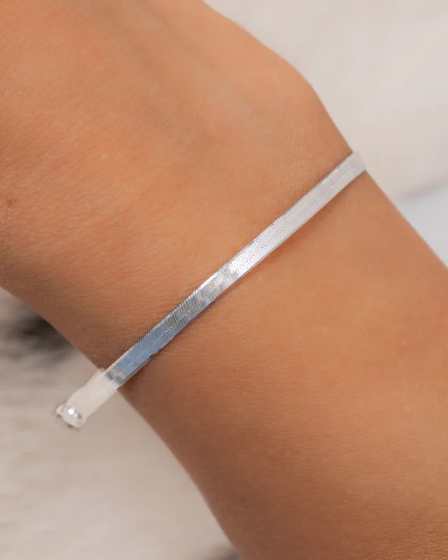 Stackable Bangle Sets for a Trendy LookHerringbone Flat Snake Chain Bracelet