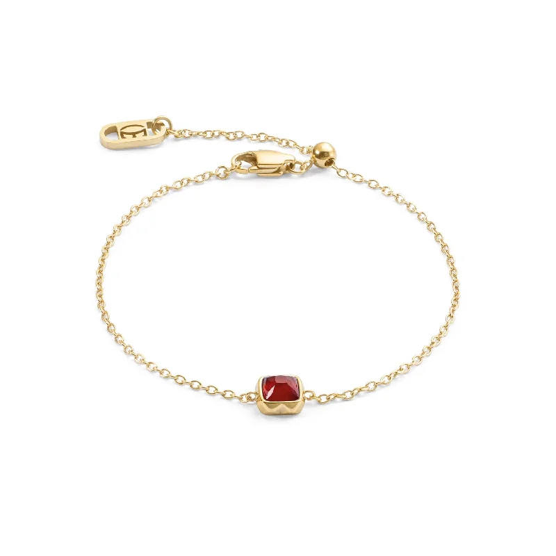 Enamel - Coated Bangles in Vibrant ColorsCoeur De Lion Gold January Birthstone Red Agate Bracelet