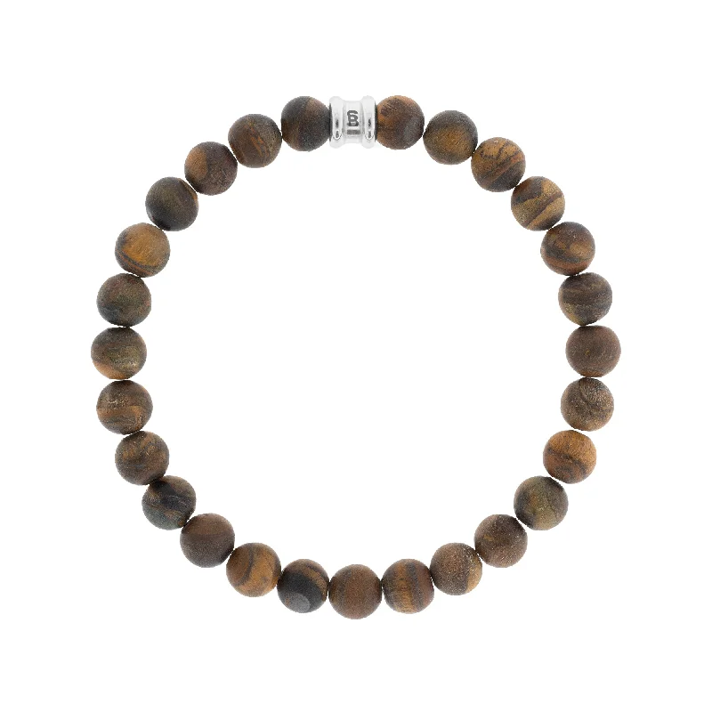 Solid Gold Bangles with Intricate EngravingsMatte Tigers Eye Gemstone Beaded Bracelet