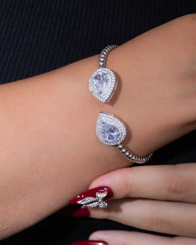 Bangle Bracelets with Birthstone AccentsZircon Oval & Balls Bangle