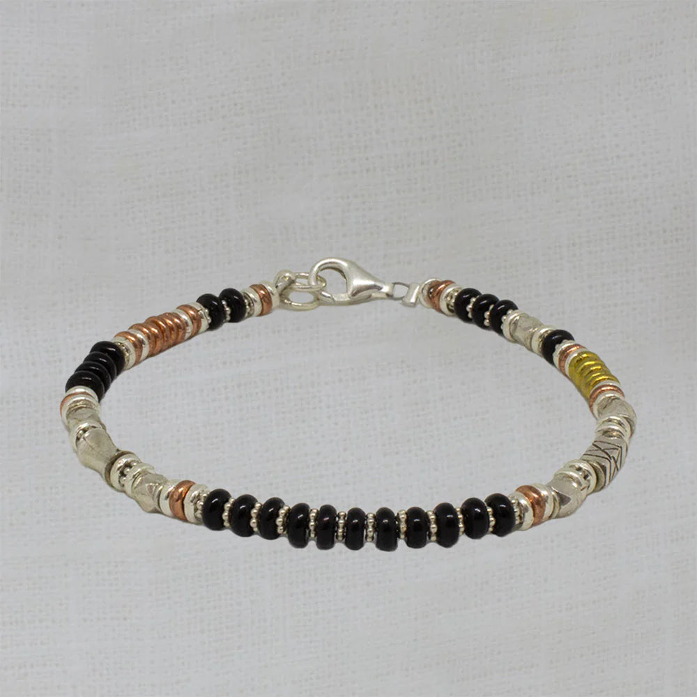 Stackable Bangle Sets for a Trendy LookSilver Black Onyx and Mixed Metals Bracelet