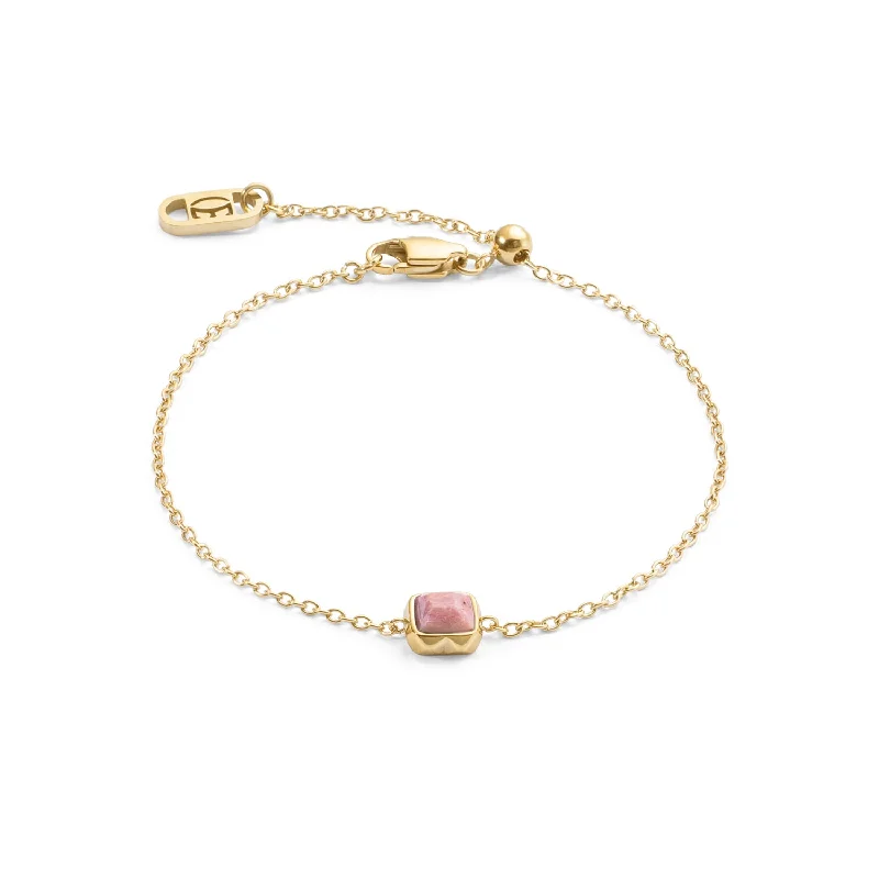 Bangle Bracelets with Birthstone AccentsCoeur De Lion Gold July Birthstone Rhodochrosite Bracelet