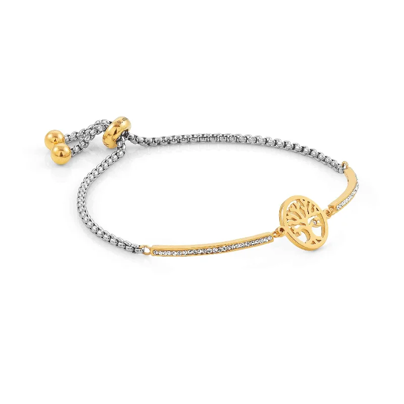 Solid Gold Bangles with Intricate EngravingsNomination Milleluci Gold Tree of Life Cubic Zirconia Bracelet