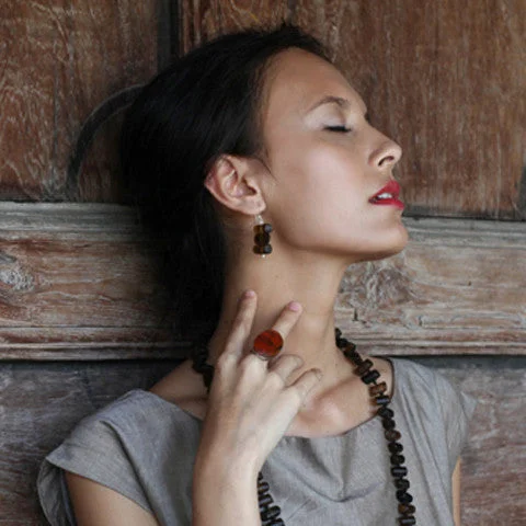 Enamel - Coated Bangles in Vibrant ColorsBamboo Forest Resin Earrings