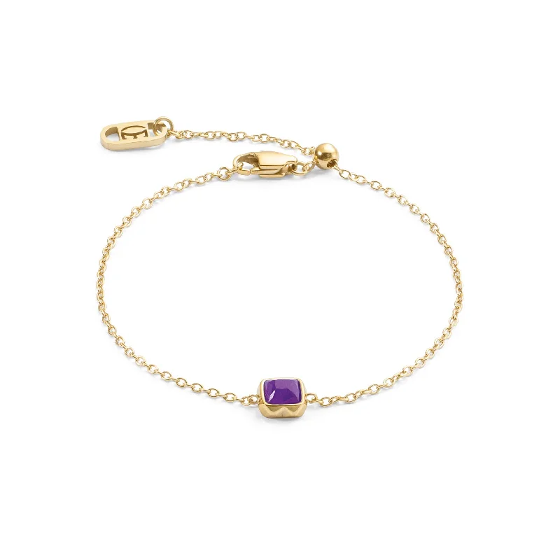 Bangle Bracelets with Birthstone AccentsCoeur De Lion Gold February Birthstone Sugilite Bracelet