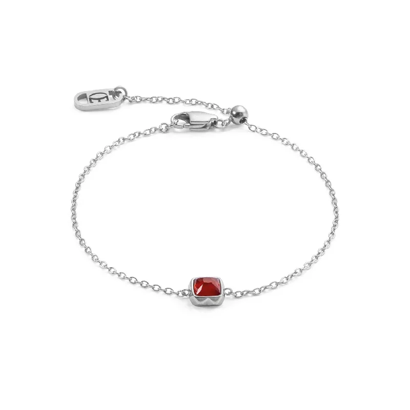 Solid Gold Bangles with Intricate EngravingsCoeur De Lion January Birthstone Red Agate Bracelet