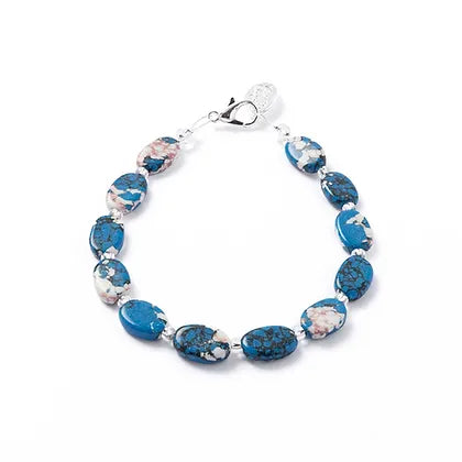 Bangle Bracelets with Birthstone AccentsCarrie Elspeth Cobalt Marbled Ceramic Ovals Bracelet