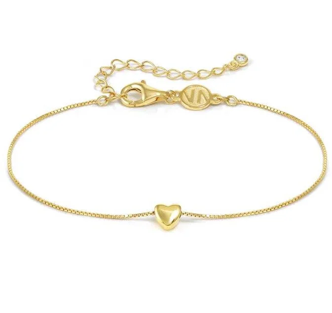 Solid Gold Bangles with Intricate EngravingsNomination Gold Vermeil Cubic Zirconia Heart Bracelet