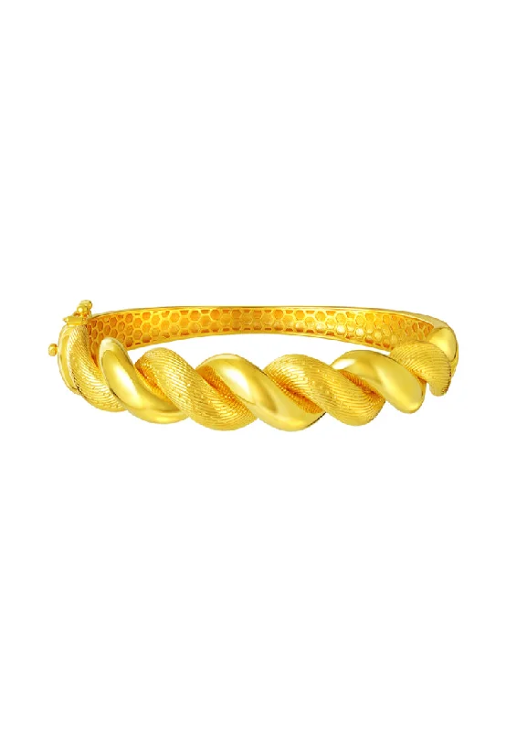 Bangle Bracelets with Birthstone AccentsTOMEI Lusso Italia Braided Bangle, Yellow Gold 916