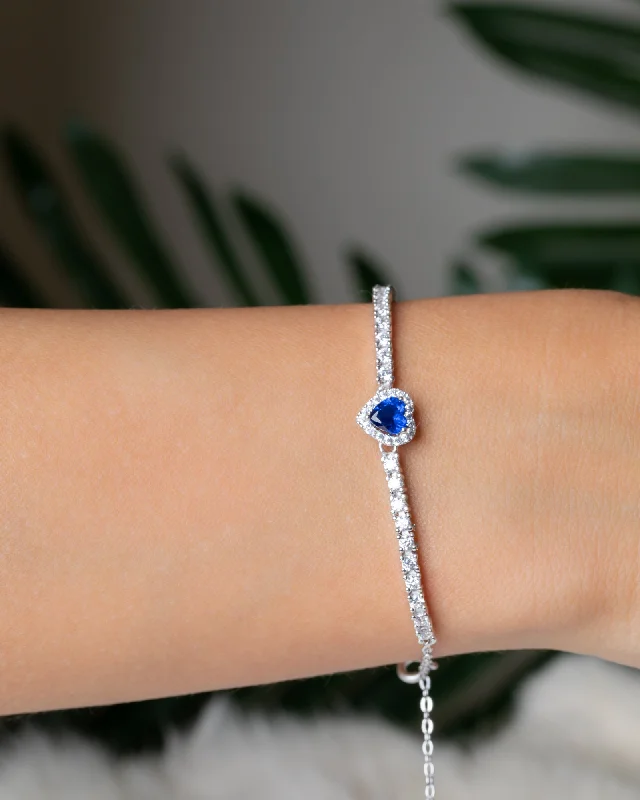 Enamel - Coated Bangles in Vibrant ColorsZircon Blue Heart Tennis Bracelet