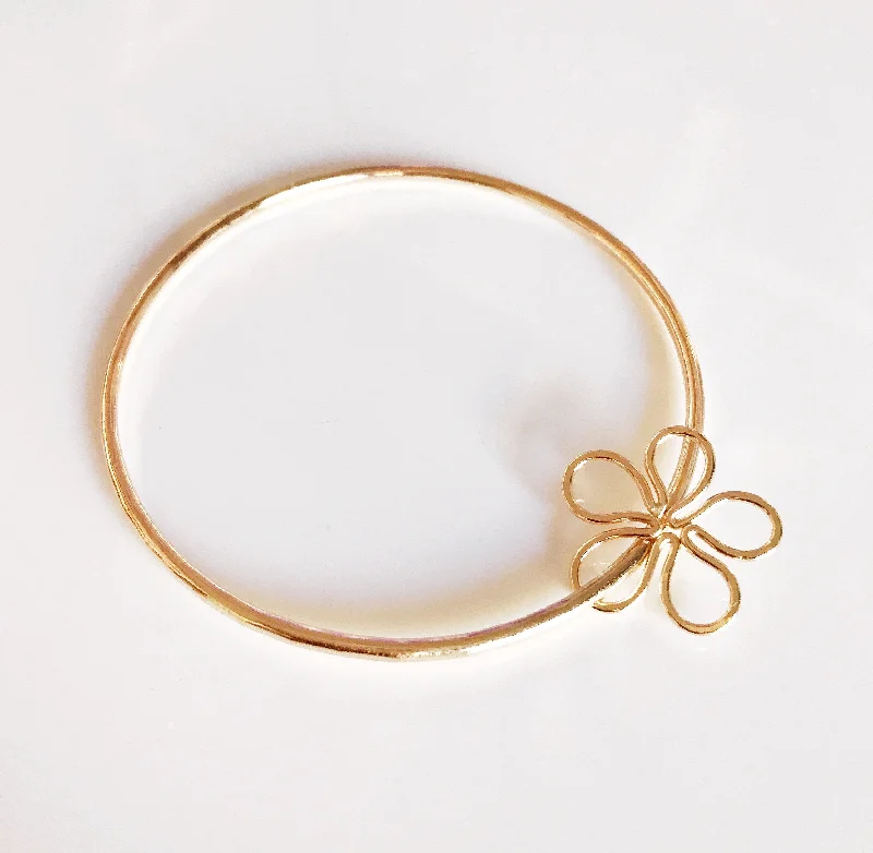 Solid Gold Bangles with Intricate EngravingsBangle Plumeria (B326)