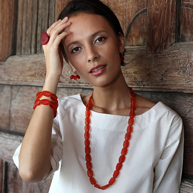 Enamel - Coated Bangles in Vibrant ColorsHanoi Resin Necklace