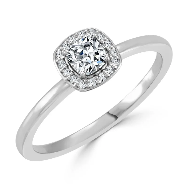 Minimalist Engagement Rings for a Simple and Elegant Look10K Gold Cushion-Cut 1/3ct TDW Diamond Halo Engagement Ring