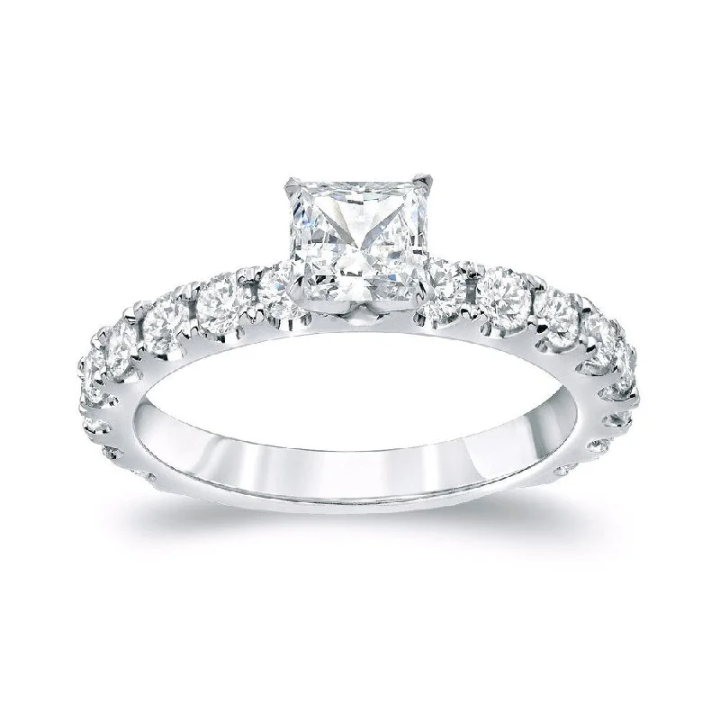 Affordable Engagement Rings with High - Quality Simulated DiamondsAuriya 14k Gold 1 1/2ctw Classic Princess-Cut Diamond Engagement Ring